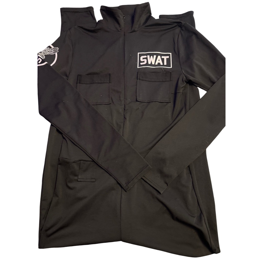 Spirit Women's Black SWAT Costume Jumpsuit Tactical Halloween Uniform Size M